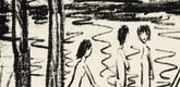 Otto Mueller. Five Girls by a Pond in the Woods (1) [F&uuml;nf M&auml;dchen am Waldteich (2)]. (c. 1919)