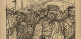 Otto Hamel. Transport of the Wounded (Verwundeteten-Transport) (plate, p. 258) from the periodical Kriegszeit. K&uuml;nstlerflugbl&auml;tter, vol. 1, no. 64/65 (March 1916). 1916