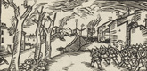 Max Unold. Untitled (Soldiers Attacking) (headpiece, p. 9) from the periodical  Zeit-Echo. Ein Kriegs-Tagebuch der K&uuml;nstler, vol. 1, no. 2 (Sept 1914). 1914