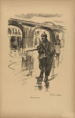 Max Liebermann. Keeping Watch at the Bridge (Br&uuml;ckenwache) (plate, p. 259) from the periodical Kriegszeit. K&uuml;nstlerflugbl&auml;tter, vol. 1, no. 64/65 (March 1916). 1916