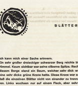 Vasily Kandinsky. Vignette next to "Leaves" (Vignette bei "Bl&auml;tter") (plate, folio 52) from Kl&auml;nge (Sounds). (1913)