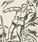 Karl Caspar. Untitled (Hit Soldier) (plate, [p. 173]) from the periodical  Zeit-Echo. Ein Kriegs-Tagebuch der K&uuml;nstler, vol. 1, no. 12 (Apr 1915). 1915