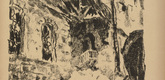 Hermann Kaiser. Church Near Arras (Kirche bei Arras) (plate, p. 261) from the periodical Kriegszeit. K&uuml;nstlerflugbl&auml;tter, vol. 1, no. 64/65 (End of March 1916). 1916