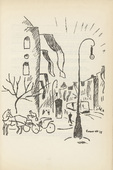 Richard Seewald. Untitled (Street with Flags) (plate, [p. 193]) from the periodical  Zeit-Echo. Ein Kriegs-Tagebuch der K&uuml;nstler, vol. 1, no. 13 (Apr 1915). 1915