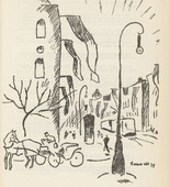 Richard Seewald. Untitled (Street with Flags) (plate, [p. 193]) from the periodical  Zeit-Echo. Ein Kriegs-Tagebuch der K&uuml;nstler, vol. 1, no. 13 (Apr 1915). 1915