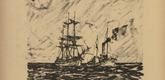 Ulrich H&uuml;bner. Bringing in a Prize (Einbringen einer Prise) (in-text plate, p. 262) from the periodical Kriegszeit. K&uuml;nstlerflugbl&auml;tter, vol. 1, no. 64/65 (End of March 1916). 1916
