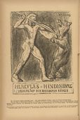 Max Liebermann. Hercules-Hindenburg Slays the Russian Bear (Herkules-Hindenburg erschl&auml;gt den russischen B&auml;ren)  (in-text plate, p. 24) from the periodical Kriegszeit. K&uuml;nstlerflugbl&auml;tter, vol. 1, no. 6 (30 Sept 1914). 1914