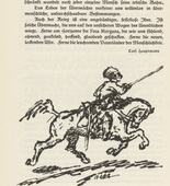Ren&eacute; Beeh. Untitled (Cossack on Horse) (tailpiece, p. 204) from the periodical  Zeit-Echo. Ein Kriegs-Tagebuch der K&uuml;nstler, vol. 1, no. 14 (May 1915). 1915