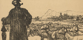 August Gaul. India (Indien) (plate 1, p. 30) from the periodical Kriegszeit. K&uuml;nstlerflugbl&auml;tter, vol. 1, no. 8 (14 Oct 1914). 1914