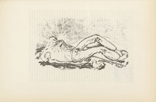 Willi Geiger. Untitled (Fallen Warrior) (plate, [p. 227]) from the periodical  Zeit-Echo. Ein Kriegs-Tagebuch der K&uuml;nstler, vol. 1, no. 15 (May 1915). 1915