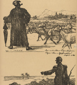 August Gaul. French Africa (Franz&ouml;s. Afrika) (plate 2, p. 30) from the periodical Kriegszeit. K&uuml;nstlerflugbl&auml;tter, vol. 1, no. 8 (14 Oct 1914). 1914