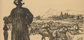 August Gaul. French Africa (Franz&ouml;s. Afrika) (plate 2, p. 30) from the periodical Kriegszeit. K&uuml;nstlerflugbl&auml;tter, vol. 1, no. 8 (14 Oct 1914). 1914