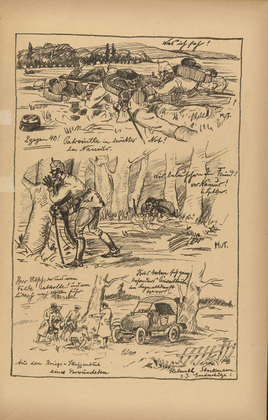 Helmuth Stockmann. What I Saw II (Was ich sah II) (plate, p. 31) from the periodical Kriegszeit. K&uuml;nstlerflugbl&auml;tter, vol. 1, no. 8 (14 Oct 1914). 1914