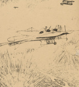 Erich B&uuml;ttner. Over Paris (&Uuml;ber Paris) (in-text plate, p. 32) from the periodical Kriegszeit. K&uuml;nstlerflugbl&auml;tter, vol. 1, no. 8 (14 Oct 1914). 1914