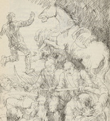 Adolf Ferdinand Schinnerer. Untitled (Man Against Man) (plate, [p. 237]) from the periodical  Zeit-Echo. Ein Kriegs-Tagebuch der K&uuml;nstler, vol. 1, no. 16 (June 1915). 1915