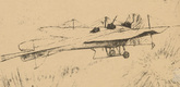 Erich B&uuml;ttner. Over Paris (&Uuml;ber Paris) (in-text plate, p. 32) from the periodical Kriegszeit. K&uuml;nstlerflugbl&auml;tter, vol. 1, no. 8 (14 Oct 1914). 1914