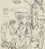 Wilhelm Oesterle. Untitled (Refugees) (plate, [p. 241]) from the periodical  Zeit-Echo. Ein Kriegs-Tagebuch der K&uuml;nstler, vol. 1, no. 16 (June 1915). 1915