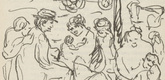 Wilhelm Oesterle. Untitled (Refugees) (plate, [p. 241]) from the periodical  Zeit-Echo. Ein Kriegs-Tagebuch der K&uuml;nstler, vol. 1, no. 16 (June 1915). 1915