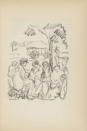 Wilhelm Oesterle. Untitled (Refugees) (plate, [p. 241]) from the periodical  Zeit-Echo. Ein Kriegs-Tagebuch der K&uuml;nstler, vol. 1, no. 16 (June 1915). 1915