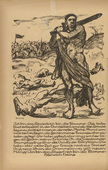 Wilhelm Oesterle. I am the Sword (Ich bin das Schwert)  (headpiece, p. 34) from the periodical Kriegszeit. K&uuml;nstlerflugbl&auml;tter, vol. 1, no. 9 (21 Oct 1914). 1914