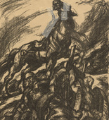 Otto Hettner. Destroyed Battery (Zerschossene Batterie) (plate, p. 35) from the periodical Kriegszeit. K&uuml;nstlerflugbl&auml;tter, vol. 1, no. 9 (21 Oct 1914). 1914