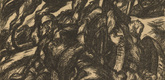 Otto Hettner. Destroyed Battery (Zerschossene Batterie) (plate, p. 35) from the periodical Kriegszeit. K&uuml;nstlerflugbl&auml;tter, vol. 1, no. 9 (21 Oct 1914). 1914