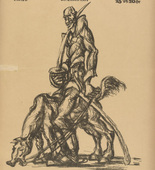 Otto Hettner. Nikolai's Ride to Victory (Nikolais Ausritt zum Sieg) (in-text plate, p. 37) from the periodical Kriegszeit. K&uuml;nstlerflugbl&auml;tter, vol. 1, no. 10 (28 Oct 1914). 1914