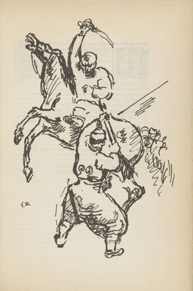 Franz Reinhardt. Untitled (Battle Rider Against Man) (plate, [p. 271]) from the periodical  Zeit-Echo. Ein Kriegs-Tagebuch der K&uuml;nstler, vol. 1, no. 18 (July 1915). 1915