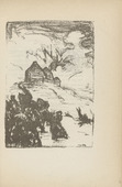 Julius W. Sch&uuml;lein. Untitled (Burning Village) (plate, [p. 281]) from the periodical  Zeit-Echo. Ein Kriegs-Tagebuch der K&uuml;nstler, vol. 1, no. 19 (July 1915). 1915