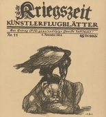 August Gaul. Animal Fable (Tierfabel) (in-text plate, p. 41) from the periodical Kriegszeit. K&uuml;nstlerflugbl&auml;tter, vol. 1, no. 11 (4 Nov 1914). 1914