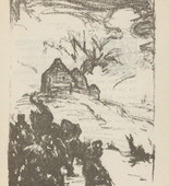Julius W. Sch&uuml;lein. Untitled (Burning Village) (plate, [p. 281]) from the periodical  Zeit-Echo. Ein Kriegs-Tagebuch der K&uuml;nstler, vol. 1, no. 19 (July 1915). 1915
