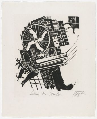 Otto Dix. Street Noise (L&auml;rm der Strasse) from the portfolio Nine Woodcuts (Neun Holzschnitte). (1920, dated 1921, published 1922)
