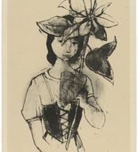Karl Hofer. Girl with Flower (M&auml;dchen mit Christblume). 1946/1947