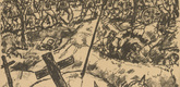 Erich B&uuml;ttner. The Flag in the Field (Die Fahne im Feld) (plate, p. 42) from the periodical Kriegszeit. K&uuml;nstlerflugbl&auml;tter, vol. 1, no. 11 (4 Nov 1914). 1914