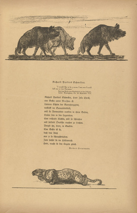 August Gaul. Headpiece (p. 43) from the periodical Kriegszeit. K&uuml;nstlerflugbl&auml;tter, vol. 1, no. 11 (4 Nov 1914). 1914