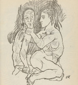 Oskar Kokoschka. Untitled (Male and Female Nude, Seated) (plate, [p. 297]) from the periodical  Zeit-Echo. Ein Kriegs-Tagebuch der K&uuml;nstler, vol. 1, no. 20 (Aug 1915). 1915