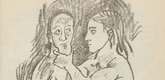 Oskar Kokoschka. Untitled (Male and Female Nude, Seated) (plate, [p. 297]) from the periodical  Zeit-Echo. Ein Kriegs-Tagebuch der K&uuml;nstler, vol. 1, no. 20 (Aug 1915). 1915