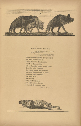 August Gaul. Tailpiece (p. 43) from the periodical Kriegszeit. K&uuml;nstlerflugbl&auml;tter, vol. 1, no. 11 (4 Nov 1914). 1914