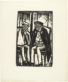 Erich Heckel. Two Wounded Soldiers (Zwei Verwundete) from the portfolio Eleven Woodcuts, 1912-1919 (Elf Holzschnitte, 1912-1919). 1914 (published 1921)