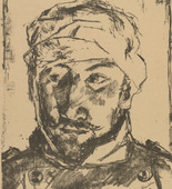 Max Beckmann. In Memory of a Friend Killed in Action (Andenken an einen gefallenen Freund) (in-text plate, p. 44) from the periodical Kriegszeit. K&uuml;nstlerflugbl&auml;tter, vol. 1, no. 11 (4 Nov 1914). 1914