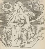 Oskar Kokoschka. Untitled (Man Lying in the Lap of Woman) (plate, [p. 299]) from the periodical  Zeit-Echo. Ein Kriegs-Tagebuch der K&uuml;nstler, vol. 1, no. 20 (Aug 1915). 1915