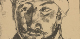 Max Beckmann. In Memory of a Friend Killed in Action (Andenken an einen gefallenen Freund) (in-text plate, p. 44) from the periodical Kriegszeit. K&uuml;nstlerflugbl&auml;tter, vol. 1, no. 11 (4 Nov 1914). 1914