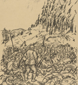 Erich B&uuml;ttner. Rest (Rast) (in-text plate, p. 45) from the periodical Kriegszeit. K&uuml;nstlerflugbl&auml;tter, vol. 1, no. 12 (11 Nov 1914). 1914
