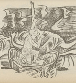 Oskar Kokoschka. Untitled (Man in Boat) (plate, [p. 303]) from the periodical  Zeit-Echo. Ein Kriegs-Tagebuch der K&uuml;nstler, vol. 1, no. 20 (Aug 1915). 1915
