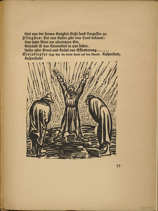 Ernst Barlach. Away with the Word of Cannibalism (Fort mit dem Wort vom Menschenfra&szlig;) (tailpiece, page 77) from Der Findling (The Foundling). 1922 (executed 1921)