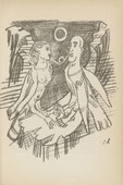 Oskar Kokoschka. Untitled (Sun Over a Bird-like Couple) (plate, [p. 305]) from the periodical  Zeit-Echo. Ein Kriegs-Tagebuch der K&uuml;nstler, vol. 1, no. 20 (Aug 1915). 1915