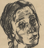 Oskar Kokoschka. K&auml;the Richter (Head, Slightly Tilted Back) [K&auml;the Richter (Kopf, leicht zur&uuml;ckgeneigt)] (plate, preceding p. 289) from the periodical Das Kunstblatt, vol. 1, no. 10 (Oct 1917). 1917