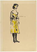 Emil Nolde. Tingel-Tangel Singer (Tingel-Tangel-S&auml;ngerin). (1907, printed in 1915)