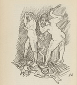 Oskar Kokoschka. Untitled (Man and Woman with Snake) (plate, [p. 308]) from the periodical  Zeit-Echo. Ein Kriegs-Tagebuch der K&uuml;nstler, vol. 1, no. 20 (Aug 1915). 1915