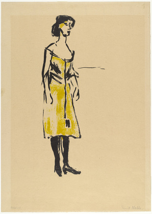Emil Nolde. Tingel-Tangel Singer (Tingel-Tangel-S&auml;ngerin). (1907, printed in 1915)